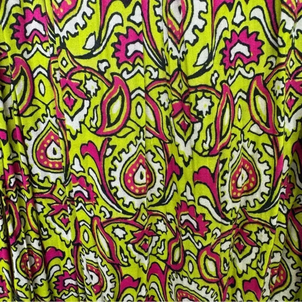 By Anthropologie Flounced Maxi Long Dress Citron Size XL - Picture 6 of 10